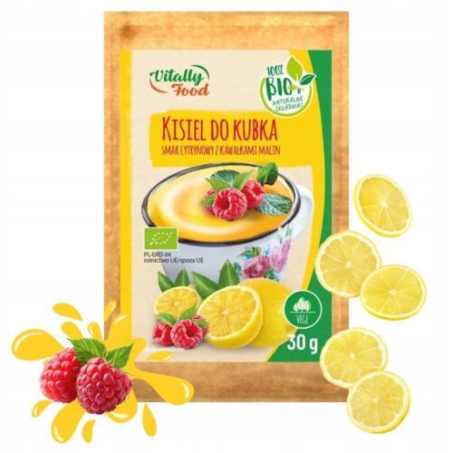 ea6ca0d2-d0b8-4478-9672-12196d2a487b.jpeg BIO Kisiel do Kubka CYTRYNA i MALINA zdrowa przekąska Vitally Food 30g