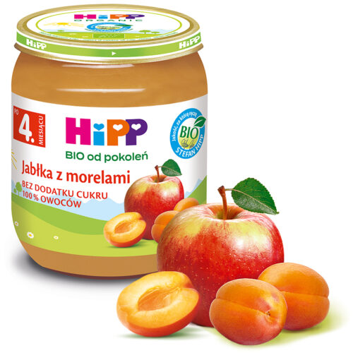 HiPP BIO Jabłka z morelami po 4. miesiącu 125 g