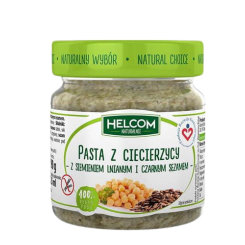 Pasta z ciecierzycy z siemieniem lnianym i czarnym sezamem Helcom Naturalnie 225ml