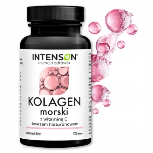 Kologaen morski + witamina C + kwas hialuronowy 120 tabletek Intenson