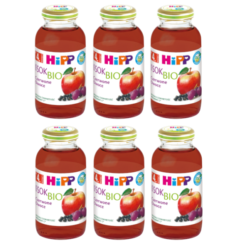 HiPP BIO Sok 100 % jabłka czerwone owoce po 4. miesiącu 6x200ml