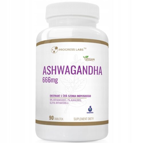 Progress Labs ashwagandha 666 mg tabletki 90 szt. Suplement diety wegański