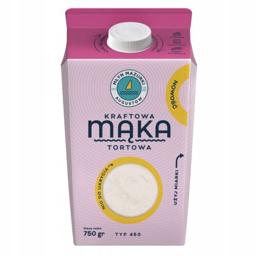Kraftowa Mąka tortowa pszenna typ 450  w kartoniku Młyn Mazurki 750g