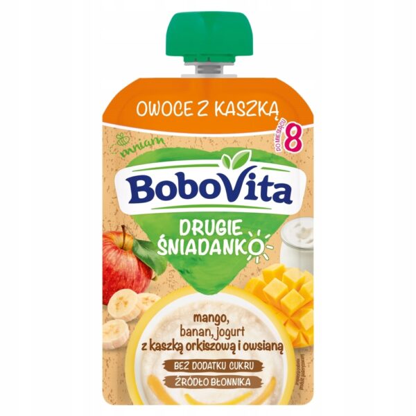 BoboVita Owoce z kaszką mango banan jogurt po 8 miesiącu 100g