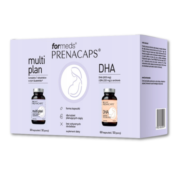 ForMeds PRENACAPS Multiplan + DHA WITAMINY wsparcie PŁODNOŚCI 30 porcji