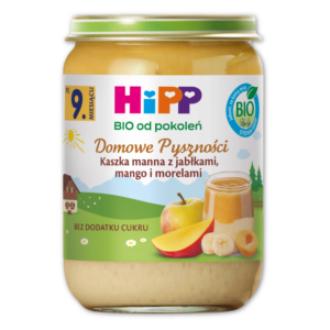 HiPP BIO Kaszka manna z jabłkami mango i morelami 190g