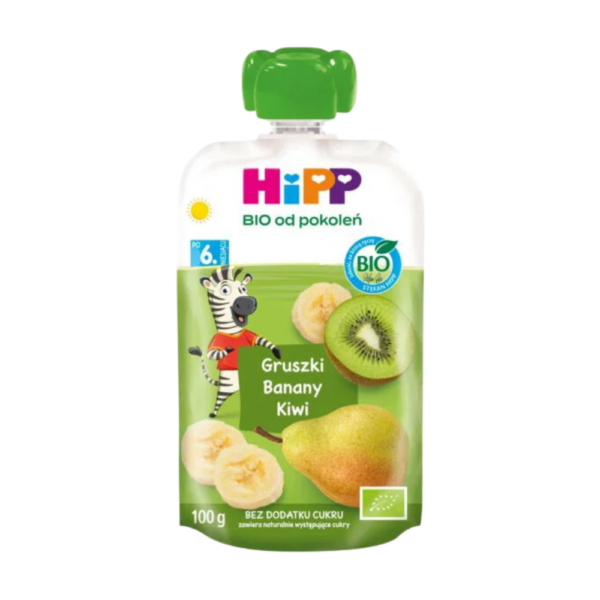 HiPP BIO Mus owocowy po 6. miesiącu gruszki-banany-kiwi 100 g