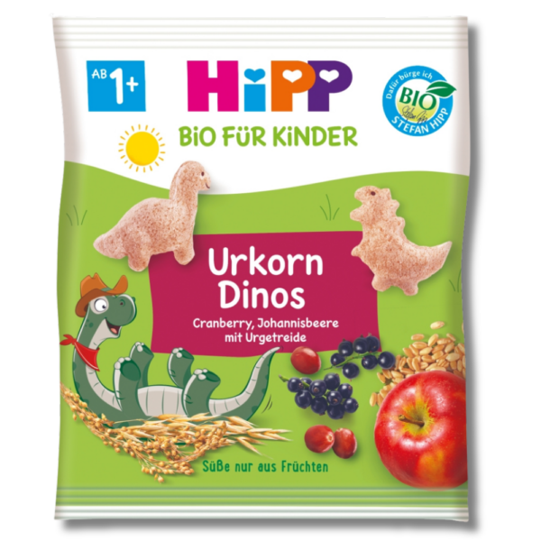 HiPP BIO  Chrupiące Dinozaury preparowane chrupki zbożowe po 1 roku 30 g