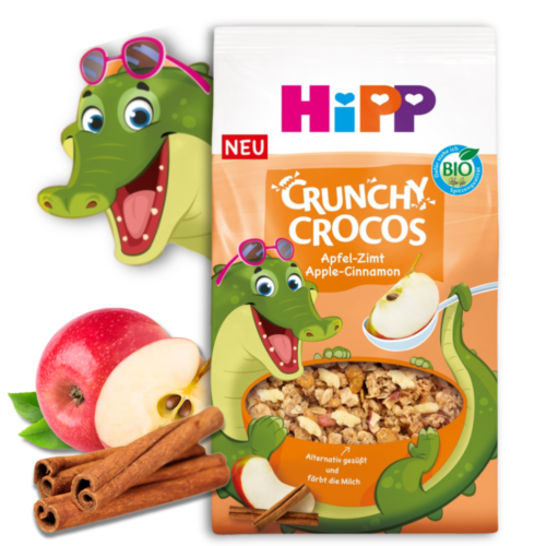 HiPP BIO Musli chrupiące krokodyle jabłko cynamon po 3.roku, 300g