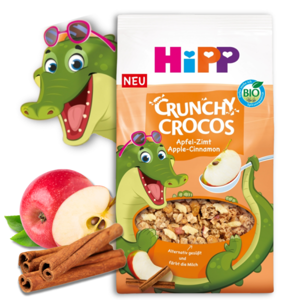 HiPP BIO Musli chrupiące krokodyle jabłko cynamon po 3.roku, 300g