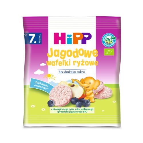 Jagodowe wafelki ryżowe HiPP BIO po 7. m-cu, 30 g