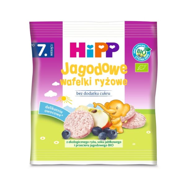 Jagodowe wafelki ryżowe HiPP BIO po 7. m-cu, 30 g