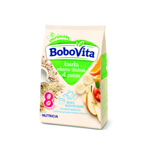BoboVita Kaszka mleczno-zbożowa 4 owoce po 8 miesiącu 230 g