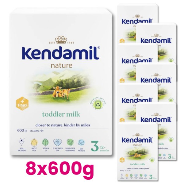KENDAMIL NATURE 3 HMO+ Mleko Bio dla małych dzieci +12m. 8x600g