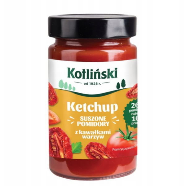 Ketchup łagodny Suszone pomidory Kotliński 310 g - Z Kawałkami Warzyw