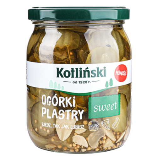 Kotliński Ogórki plastry Sweet, 500g
