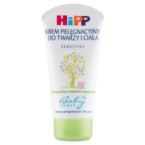 HiPP Babysanft Sensitive, Pielęgnacyjny krem do twarzy i ciała, od 1. dnia życia, 75 ml