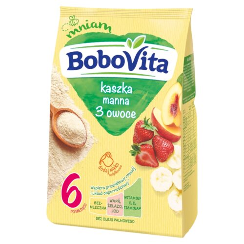 BoboVita Kaszka manna 3 owoce po 6 miesiącu 180 g