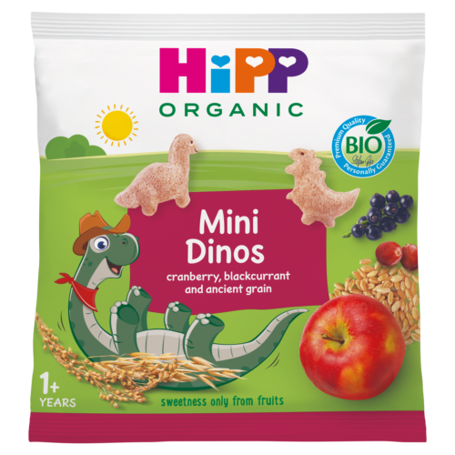 HiPP BIO  Chrupiące Dinozaury preparowane chrupki zbożowe po 1 roku 30 g