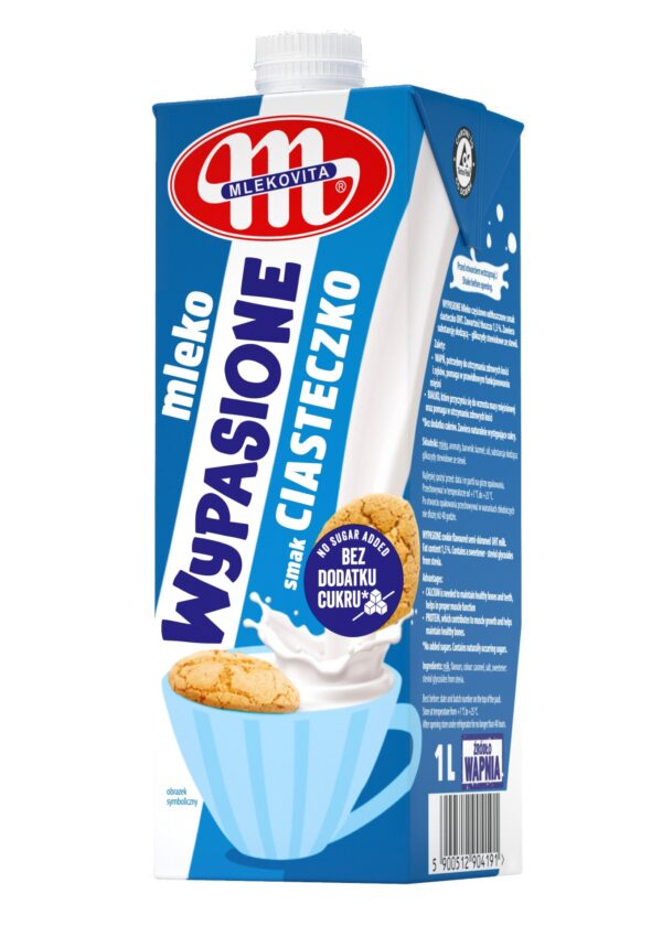 Wypasione Mleko Ciasteczkowe UHT 1,5% Mlekovita 1 litr bez cukru