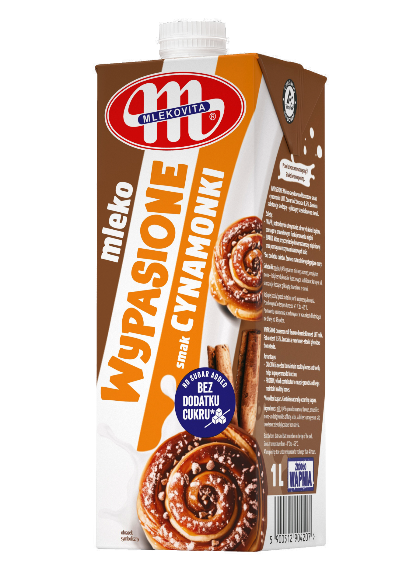 mlekouhtsmakowekarton1tetrapaksqm1620251030w01cynamonki0090copy-1768992376 Wypasione Mleko Cynamonowe 1,5% Mlekovita 1 litr bez cukru / 1MMWCYN1