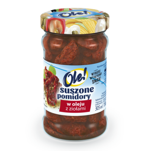 Ole! Suszone pomidory w oleju z ziołami, 305 ml