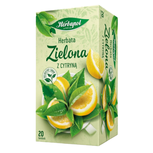 Herbapol Herbata zielona z cytryną ekspresowa 34 g (20 torebek x 1,7 g)