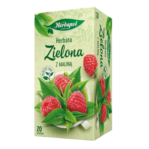 Herbapol Herbata zielona z maliną 34 g (20 torebek x 1,7 g)