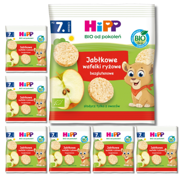7x Jabłkowe wafelki ryżowe HiPP BIO po 7. m-cu, 30 g