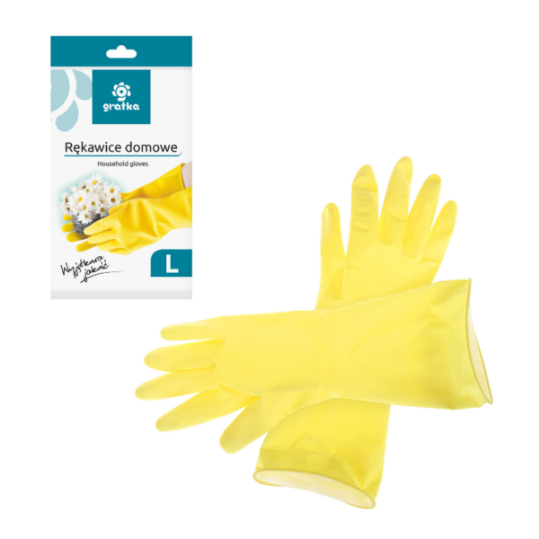 Rękawice domowe lateksowe rozmiar L GRATKA 1 szt